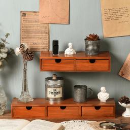 Caixa De Armazenamento De Gaveta De Madeira Retro, Organizador De Mesa, Organização De Armazenamento De Mesa, Jóias Para Casa, Maquiagem, Molho Recipiente De Louça - Image 5