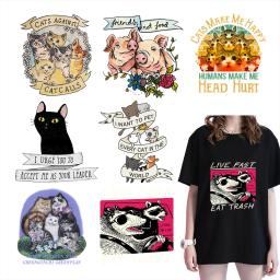 Adesivo de transferência térmica animal de desenhos animados vintage, apliques laváveis, diyprints de alta definição, transferência de ferro para capa de sofá - Image 1