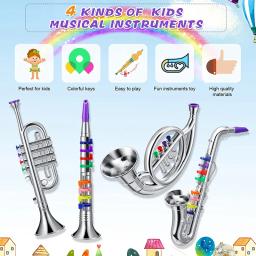 Saxofone imitação trompete para crianças, clarinete clássico, brinquedos de instrumentos musicais, educação infantil, ferramenta de aprendizado para crianças, meninos e meninas - Image 2