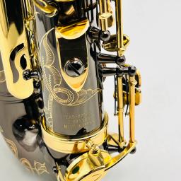 Saxofone Alto banhado a níquel com chaves douradas, sopro profissional, decoração lindamente esculpida, Eb Tune, preto, YAS-875EX - Image 6