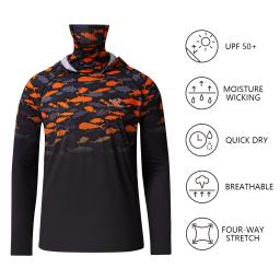 BASSDASH-Camisas Com Capuz Com Máscara, Polainas De Pescoço UV, Proteção Solar, Camiseta De Manga Comprida Para Pesca, Natação, Juventude, UPF 50 Plus - Image 4