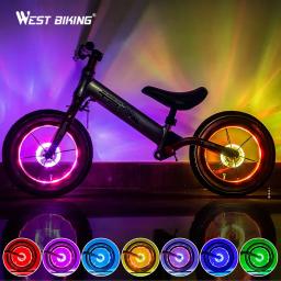 Smart led roda de bicicleta luz da frente da bicicleta cubo da cauda falou uma lâmpada com 7 cores 18 modos recarregável crianças equilíbrio bicicleta luz - Image 1