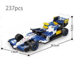 Série de campeões de velocidade clássico fórmula 1 corrida esportes carro modelo técnica supercar blocos de construção conjunto moc tijolos brinquedos para crianças - Image 5
