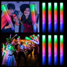 Colorful RGB Glow Foam Sticks, Cheer Tube, Dark Light para o Natal, Aniversário, Fontes de festa de casamento, Bulk, 15 Pcs, 20Pcs - Image 2