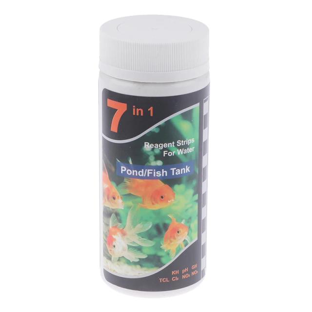 Kit de Teste para Aquários de Água Doce e Salgada, Tiras 7 em 1 para Tanques e Lagoas - 1 Unidade