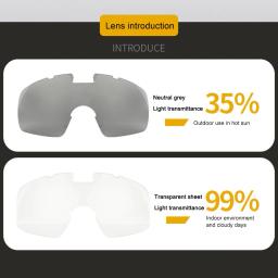 Óculos para esportes ao ar livre com lente transparente, Airsoft Paintball Goggles com Micro Ventilador, Proteção para os olhos resistente a riscos, Óculos de segurança - Image 6