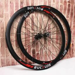 Bucklos 700c conjunto de rodas de bicicleta de estrada, carbono fosco, jantes sem câmara para freio v presta (f/v), peças de ciclismo - Image 2