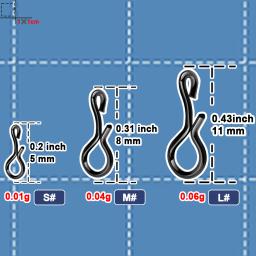 Fast Fly Pesca Snap Hook, Conector Lure, Anéis Tippet, Fly Acessórios para Moscas, Truta, Fácil, 50-200Pcs - Image 2