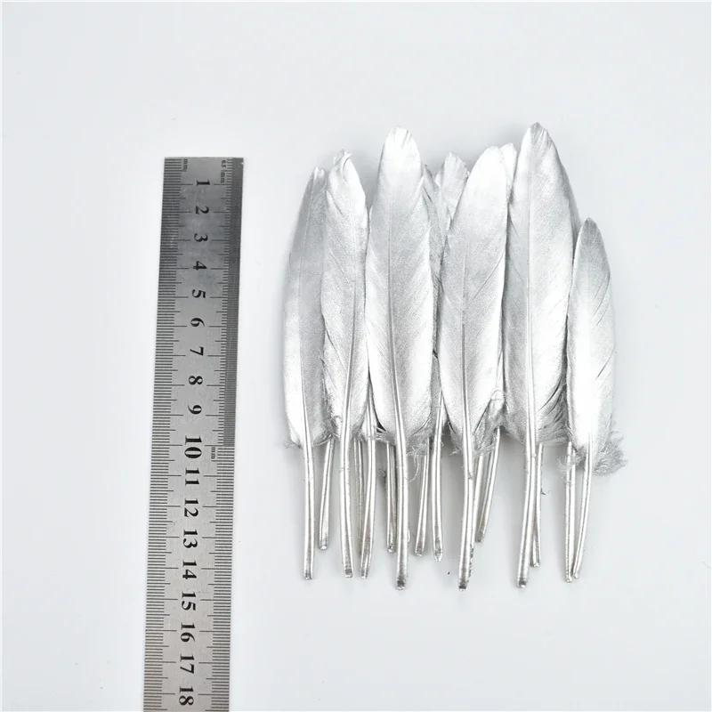 Penas de ganso douradas e prateadas para artesanato, pato, peru, decoração de penas, joias, artesanato, vaso para decoração, acessórios de casamento diy - Image 1