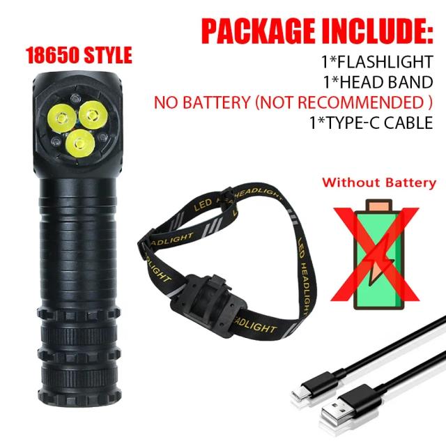 Farol Recarregável Mini XIWANGFIRE-T300 USB C 1300lm 5700K com Ímã para Camping e Pesca