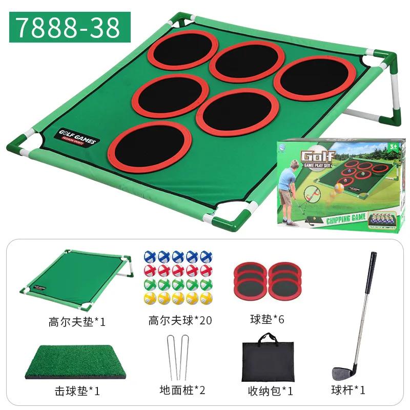 Conjunto de Golfe para Crianças Tapete de Treino com Alvo e Cinta Portátil para Interior e Exterior