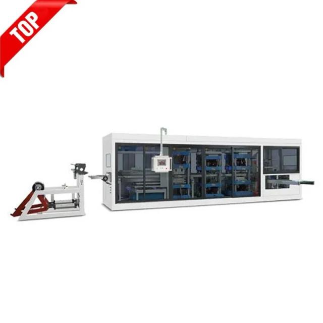 Máquina de Moldagem a Vácuo e Termoformagem Automática para Produção de Tampas de Plástico PET