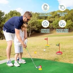 1 conjunto de clube de golfe das crianças conjunto esportes ao ar livre brinquedos jogos esportivos competitivos indoor interativo retrátil clube de golfe conjunto brinquedos - Image 2