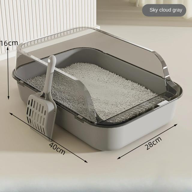 Caixa de Areia Alta para Gatos Kitty Sandbox com Design Espessado e Prática Limpeza