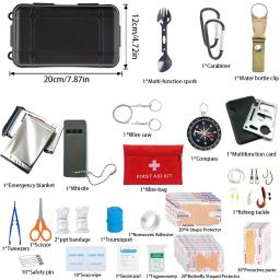 Kit de Sobrevivência e Primeiros Socorros, 57-em-1, Equipamento de Emergência Completo, Fire Starter para Camping, Pesca, SOS e Sobrevivência - Image 2