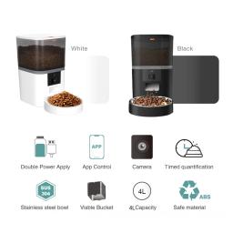 Grande Capacidade Inteligente Alimentador Pet com Câmera, Dispenser Automático Food, Timing Quantitative App, Alimentador Remoto, Cat Acessórios, 4L - Image 4