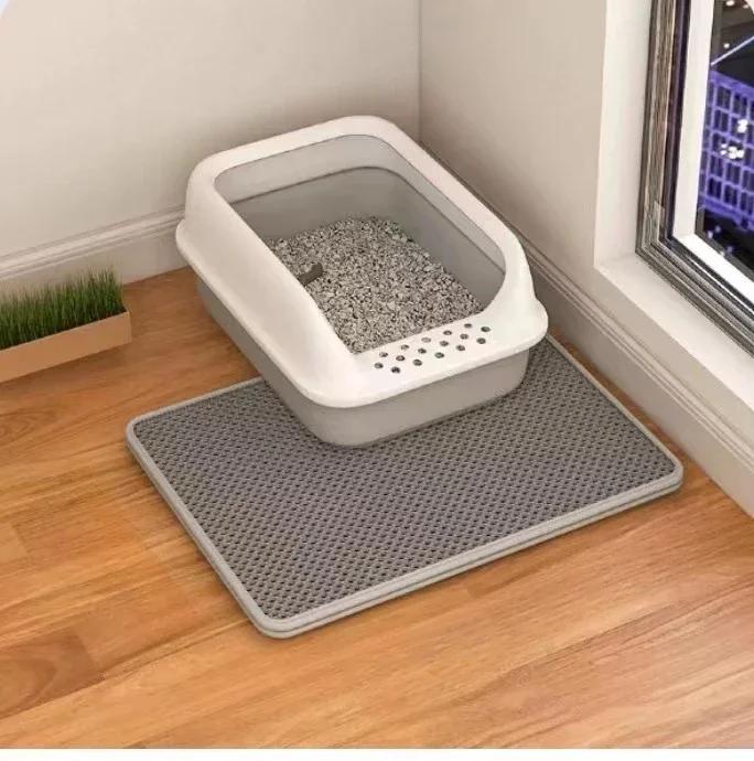 Tapete de camada dupla para gato, armadilha de urina impermeável, tapetes antiderrapantes para banheiro, tapete de arranhões para gatos, pé grande, fácil de limpar - Image 1
