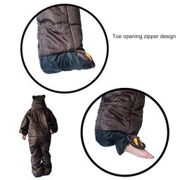 Estrangeiro saco de dormir acampamento à prova dwaterproof água saco de dormir toe abertura de dormir universal wearable saco de dormir de corpo inteiro - Image 4