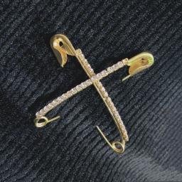 Brilhante strass broche pinos, alfinetes de segurança, camisola, clipes xale, tom prata, cintura broches, acessório de costura roupas, novo - Image 2