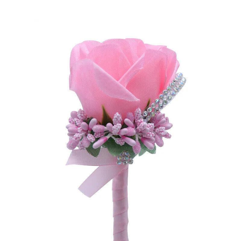 Buttonhole Flores para Homens e Mulheres, Broches De Rosa De Seda, Boutonniere para Senhoras, Groomsmen Do Noivo, Acessórios De Decoração De Festa De Casamento - Image 1