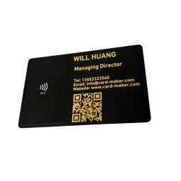 NFC metal Digital cartão de visita, produto personalizado, preto fosco, ouro, QR Code gravura - Image 2