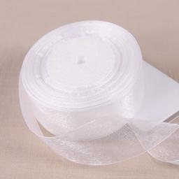 12mm 15mm 20mm 25mm 40mm 50mm Branco Organza Ribbon DIY Artesanato Suprimentos Festa de Casamento Decoração Envolvimento Presente 50 jardas/rolo - Image 1