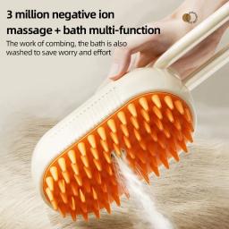 Pente elétrico para remoção de pêlos para animais, escova de massagem antivoadora, acessórios para gatos, 1 spray chave - Image 3