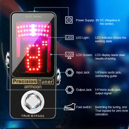 Precisão Chromatic Guitar Pedal, Display LED, True Bypass, Guitar Effect, Pedal Acessórios, Bass Pedais - Image 6