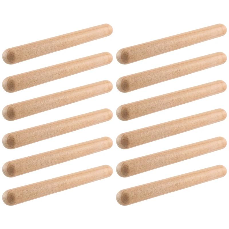 Instrumento De Percussão Musical Para Crianças, Claves De Madeira, Bastões De Ritmo, Brinquedo, 6 Pares - Image 1