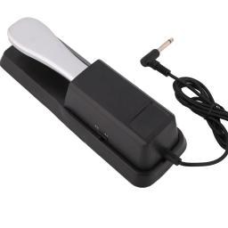 1pc pedal amortecedor de piano eletrônico teclado de metal ferroso piano elétrico pé amortecedor interruptor lateral conexão cabo jogando ajuda - Image 1
