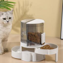 Alimentador automático para cães e gatos, Separação seca e úmida, Dupla camada, Armazenável, Anti-tombamento, Alimentação e Bebedor Multifuncional - Image 2