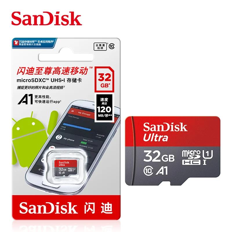 Cartão de memória sanisk a1 original, 256gb 128gb 100mb/s 64gb 32gb, cartão micro sd classe 10 UHS-1 flash microsd tf + leitor de cartão tipo-c - Image 1