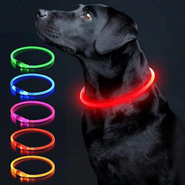 Coleira LED Brilhante e Leve para Gatos - Acessório de Segurança Piscante para Animais Noturnos