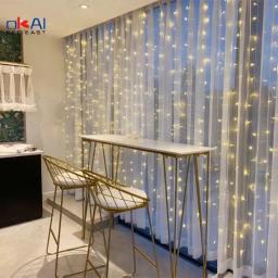 LED Cortina String Luz, Flash, Guirlanda, Rústico, Decoração De Festa De Casamento, Mesa, Chuveiro De Noiva, Solteira, Presente Home, 3m, 100, 200, 300 - Image 1