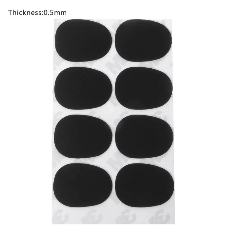 8 Peças Almofada Boquilha 0.5mm 0.8mm Boquilha Patches Pack para Alto e Saxofone e Clarinete, Cor Preta - Image 1