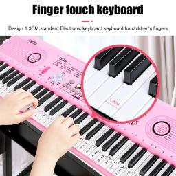 Órgão Eletrônico com Microfone para Crianças, USB, Teclado Digital, Piano, Instrumento Musical, Brinquedo Elétrico, 61 Teclas - Image 4