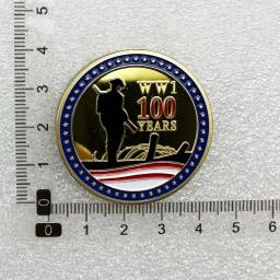 1 Guerra Mundial Moedas de ouro Colecionáveis, Primeira Guerra Mundial, Dia Memorial, 1920-2018, Lembrança do 100 ° Aniversário, Insígnia de Medalha, Primeira Guerra Mundial - Image 6