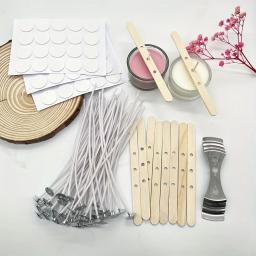 Vela Fazendo Kits DIY, Pavios De Algodão encerado, Pavios Adesivo, Metal Sustainer Tabs, 60Pcs, 50Pcs - Image 4