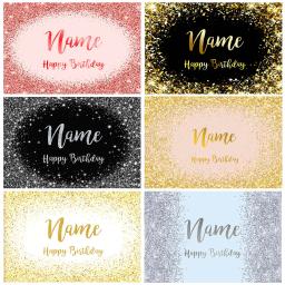 Banner de aniversário personalizado com foto de fundo, nome personalizado, prata, dourado, rosa, brilho, photophone cenários, decoração do partido, fotocall - Image 1