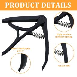 Capo guitarra clássica movimento ajustável, com almofada silicone macio, capo deslizante, 6 cordas, guitarra acústica - Image 5