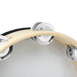 Tambourine mão Bell bateria dupla, aço inoxidável Bell Piece, percussão Orff, instrumentos musicais, presentes infantis, 10" - Image 3