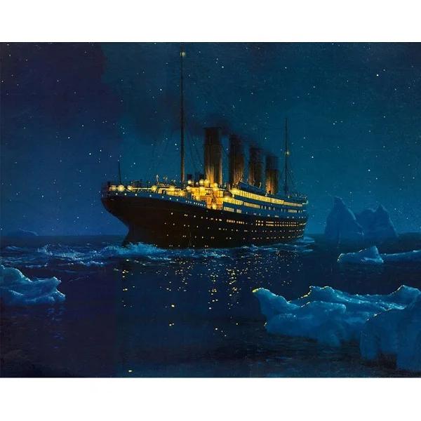Pintura em Diamante 5D do Titanic - Kit Completo para Bordado e Decoração de Parede com Strass Art Mosaico