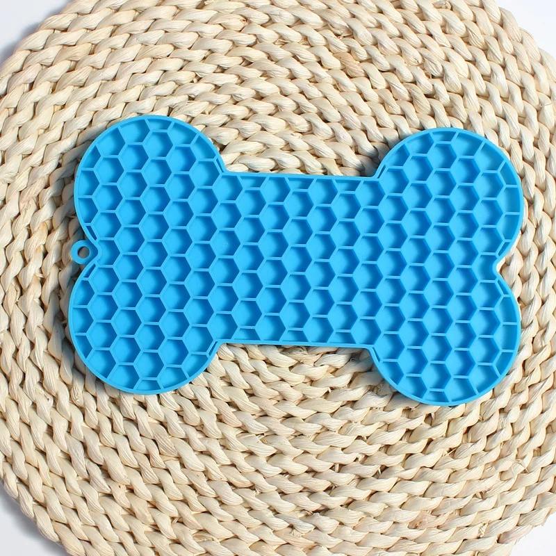 Bone Shape Silicone Lambendo Pad para Animais de Estimação, Slow Food Bowl, Comer para Cães e Gatos, Amendoim e Manteiga, Alimentador, Alimentador Placemat - Image 1