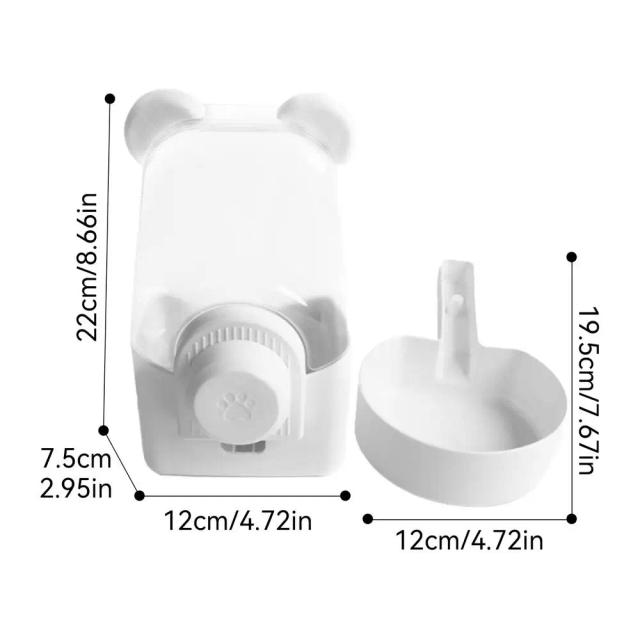 Alimentador Automático Suspenso com Tigela, Dispenser de Água e Recipiente para Cachorros, Gatos, Coelhos e Pássaros