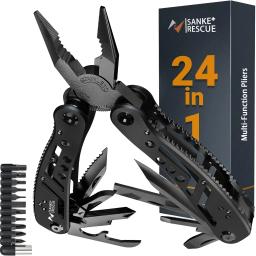 Alicata Multitool com Multi-ferramenta Profissional para Sobrevivência, Acampamento e Caça, Presentes para Homens, Pai, Banda Hus, 24-in-1 - Image 1