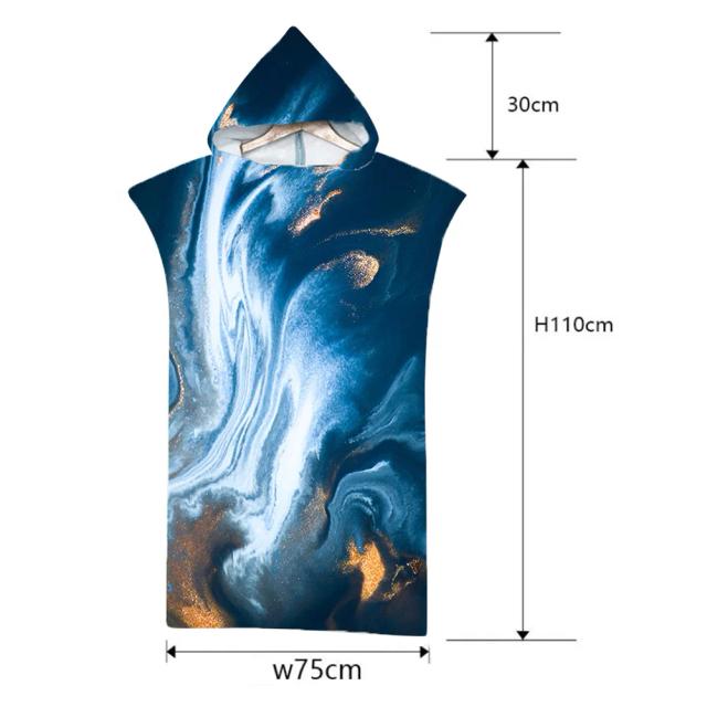 Surf Poncho de Microfibra com Capuz para Adultos e Crianças, Ideal para Praia e Natação com Secagem Rápida