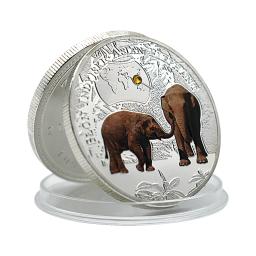 Moeda do Desafio Animais Africanos Ameaçados, Metal, Banhado a Prata, Cristal, Moeda Comemorativa, Presente da Coleção, 1000 kWa - Image 2