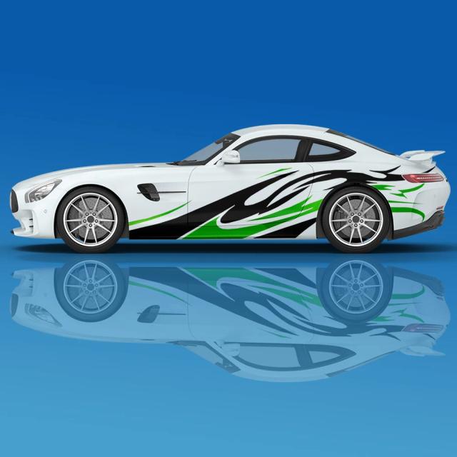 Adesivo Decalque Personalizado para Carros de Corrida - Gráfico Vinyl Estilizado para Lateral e Envoltório Esportivo