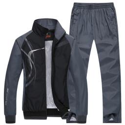 Fato de treino casual masculino, corrida, corrida, esportes atléticos, fitness, jaqueta, moletom, basquete, futebol, faixa ternos, 2 peças - Image 2