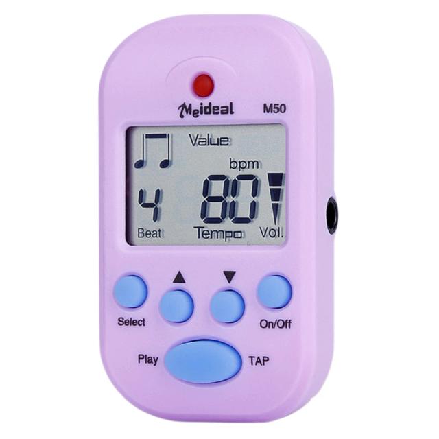 Metrônomo Profissional M50 para Guitarra com Clip-on, Dual-Channel e Saída para Fone de Ouvido - LCD Digital para Instrumentos Musicais
